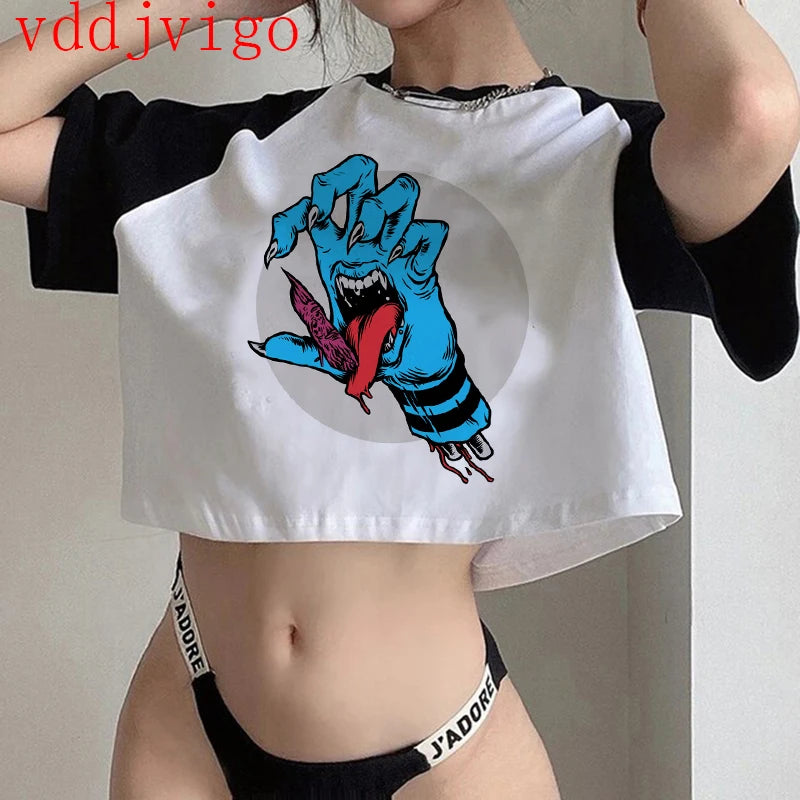 Jujutsu Kaisen Gothic Crop Top – Gojo Satoru Cropped Tee