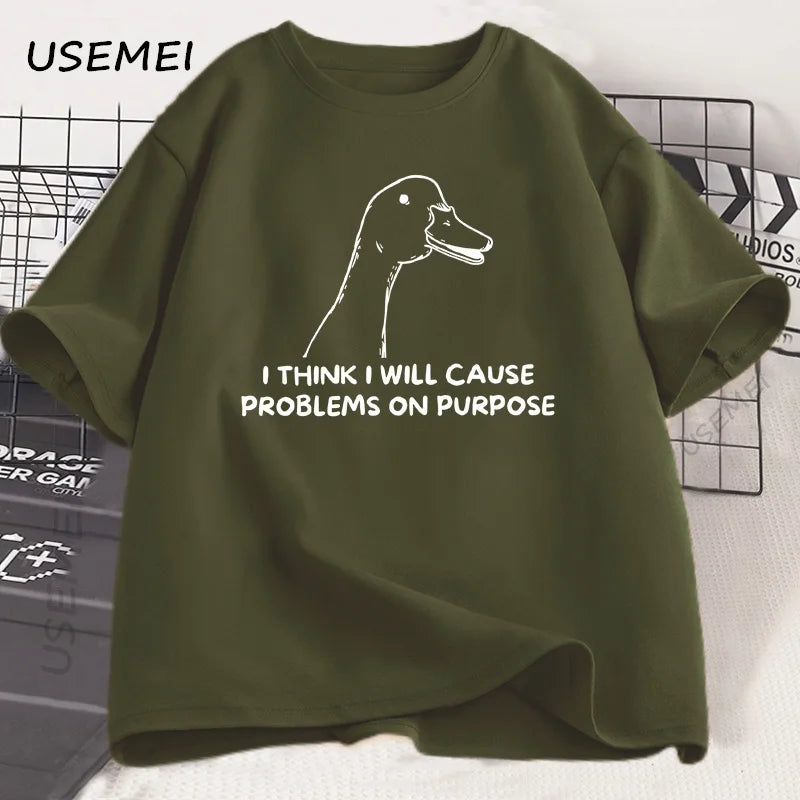 I Think I Will Cause Problems on Purpose — Silly Goose Graphic Tee - Neon Districts
