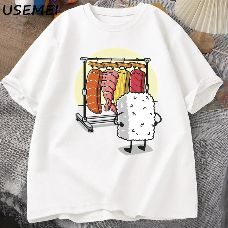 Sushi Wardrobe — Japanese Food Humor Graphic Tee - Neon Districts