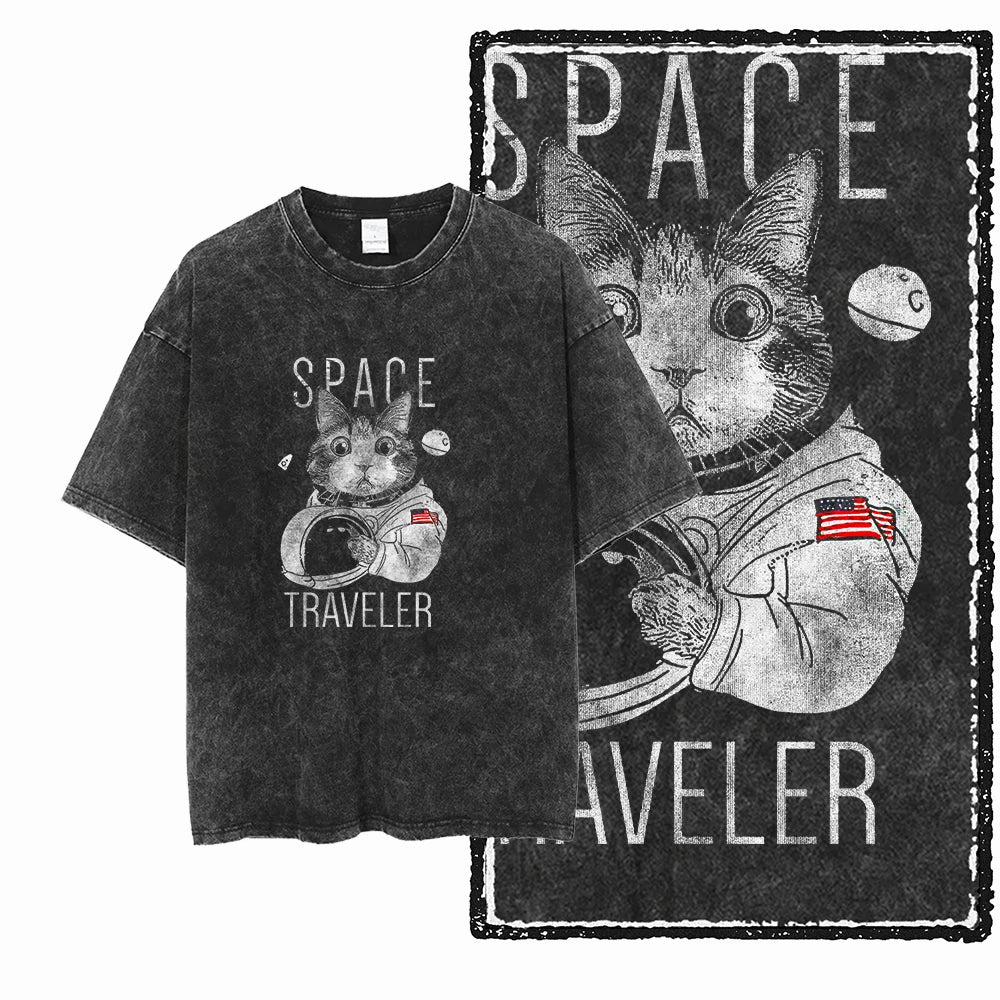 DB Cat — Acid Washed Exclusive Graphic Streetwear Tee - Neon Districts
