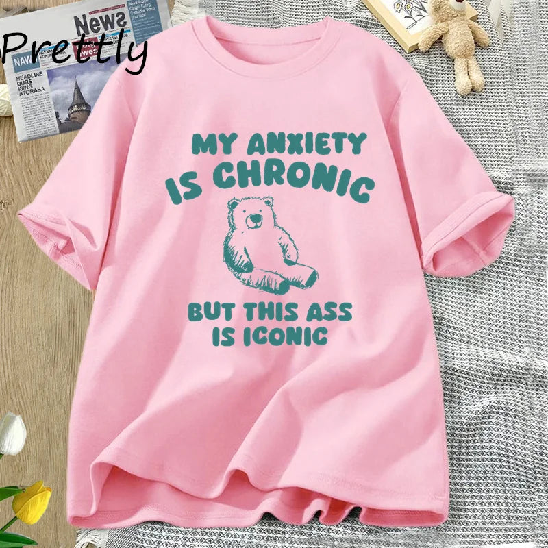My Anxiety Is Chronic Bear Tee - Neon Districts