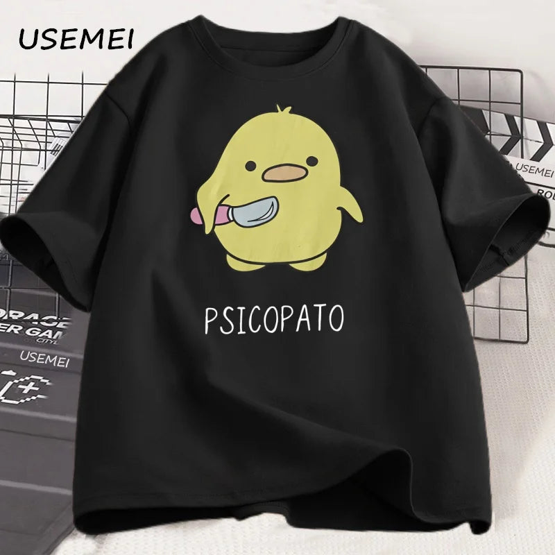 Psicopato — Cute Duck with Knife Streetwear Graphic Tee - Neon Districts