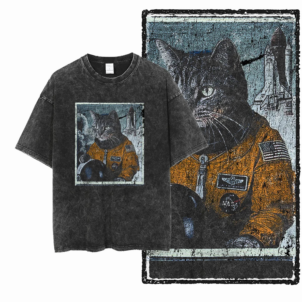 DB Cat — Acid Washed Exclusive Graphic Streetwear Tee - Neon Districts