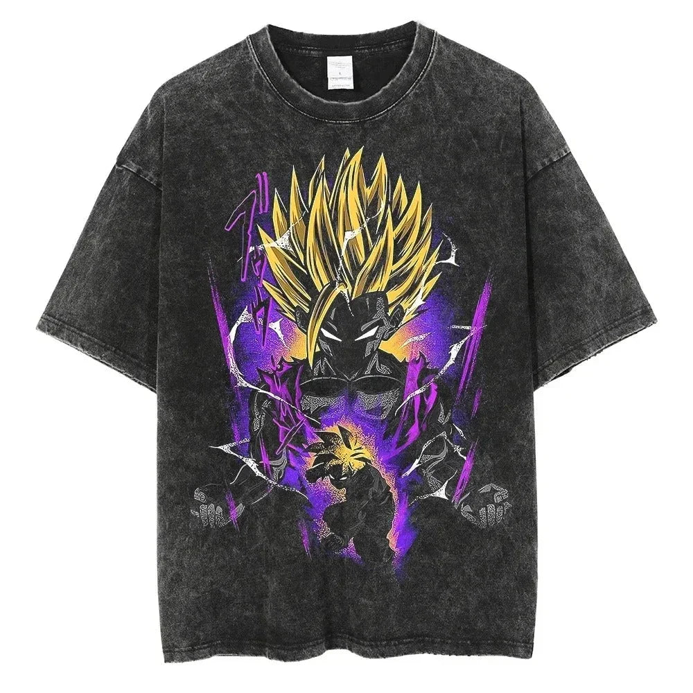Dragon Ball Z Vegeta Vintage Wash Tee – Harajuku Sports Fit