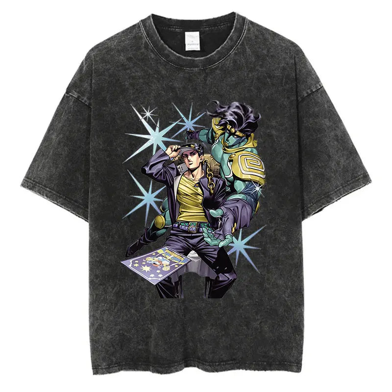 JoJo's Bizarre Adventure — Vintage Washed Hip Hop Streetwear Tee - Neon Districts
