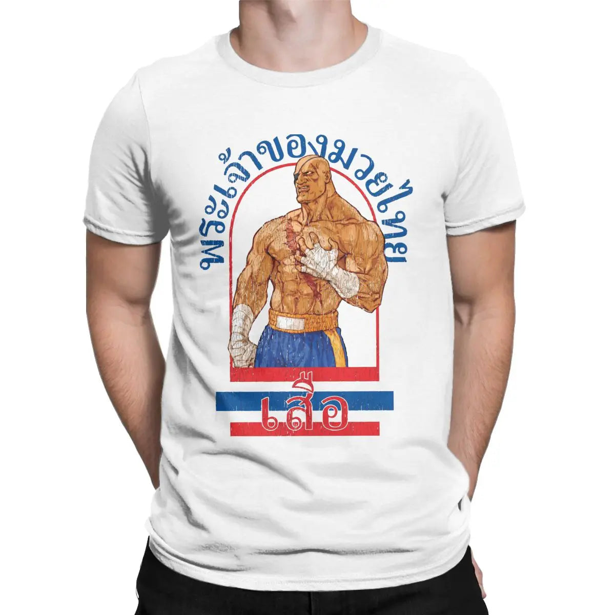 Sagat — God of Muay Thai Street Fighter Gym Tee - Neon Districts