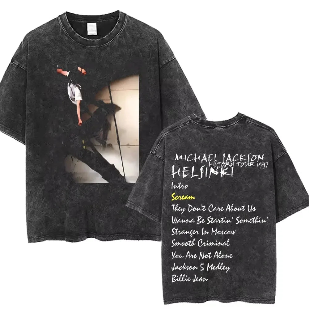 MJ King of Pop Washed Vintage Tee - Neon Districts