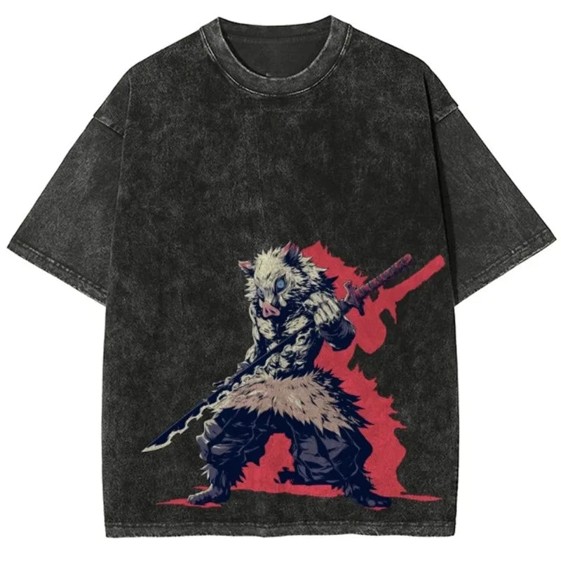 Demon Slayer — Inosuke Hashibira Washed Tee - Neon Districts