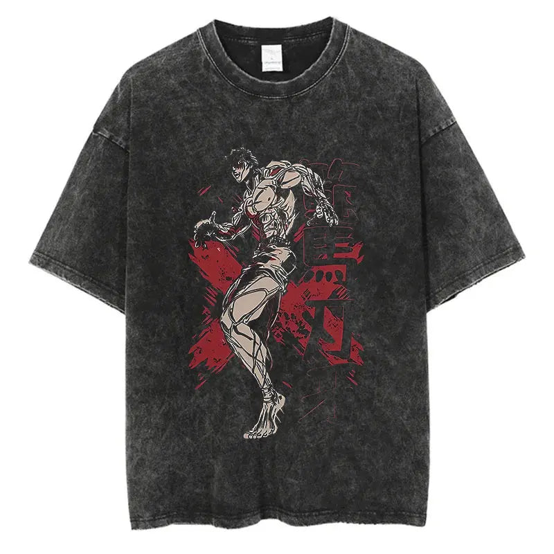 Baki Hanma Harajuku Vintage Washed Tee