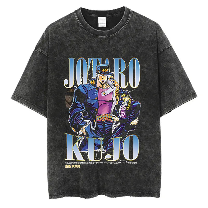 JoJo's Bizarre Adventure — Vintage Washed Hip Hop Streetwear Tee - Neon Districts