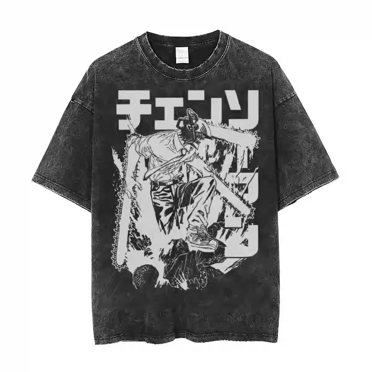 Chainsaw Man — Full Cast Washed Oversized Tee - Neon Districts