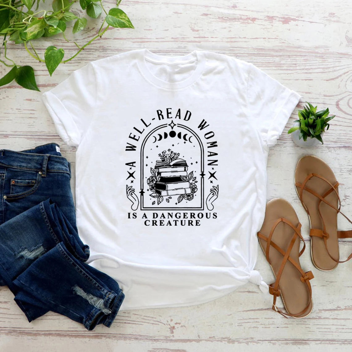 A Well-Read Woman Is Dangerous Tee - Neon Districts