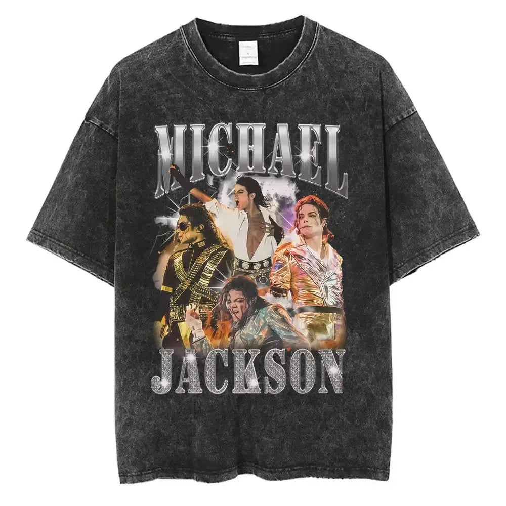 MJ King of Pop Washed Vintage Tee - Neon Districts