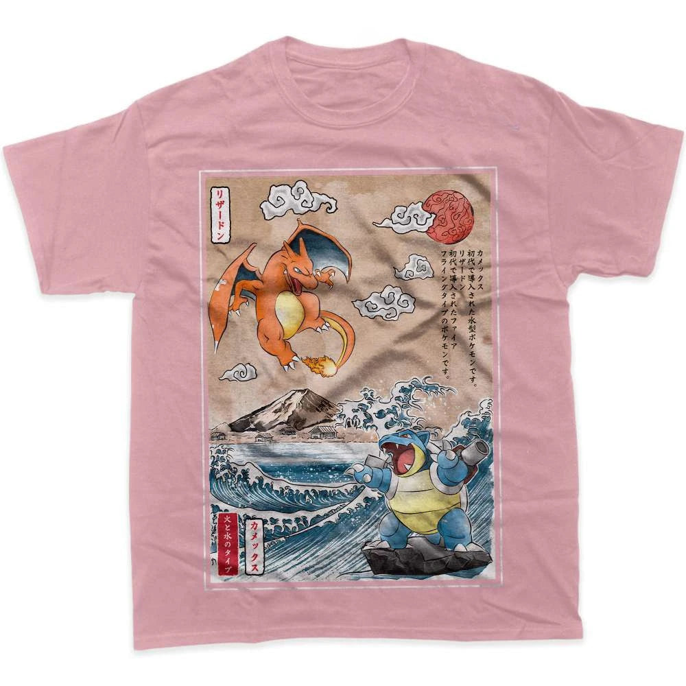 Pokémon — Charizard & Blastoise Dual Starter Tee - Neon Districts