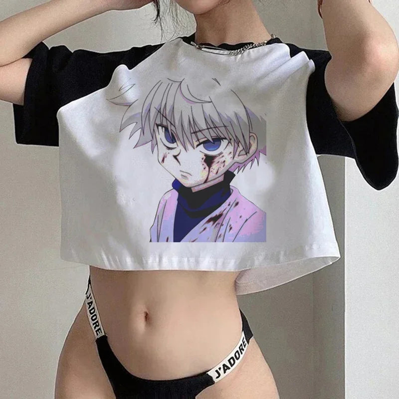 Hunter x Hunter Killua Crop Top – Harajuku Y2K Anime Tee