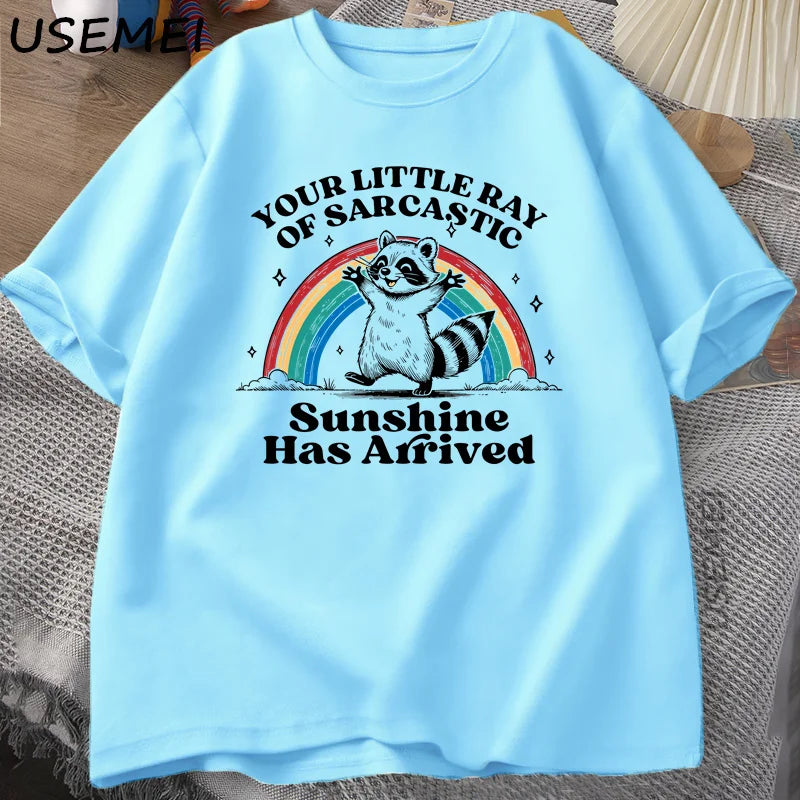 Your Little Ray of Sunshine — Sarcastic Raccoon Meme Tee - Neon Districts