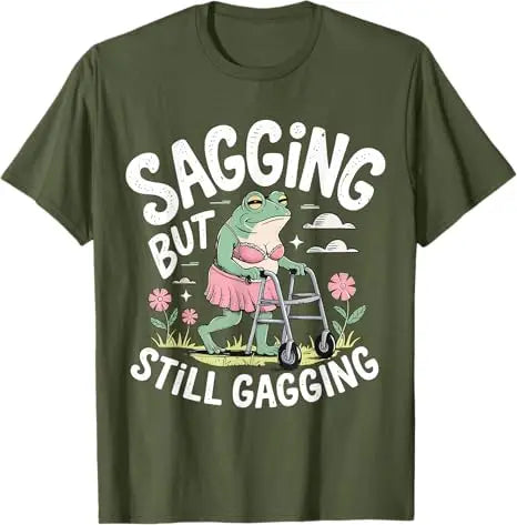 Sagging But Still Gagging — Frog Meme Women's Fashion Tee - Neon Districts