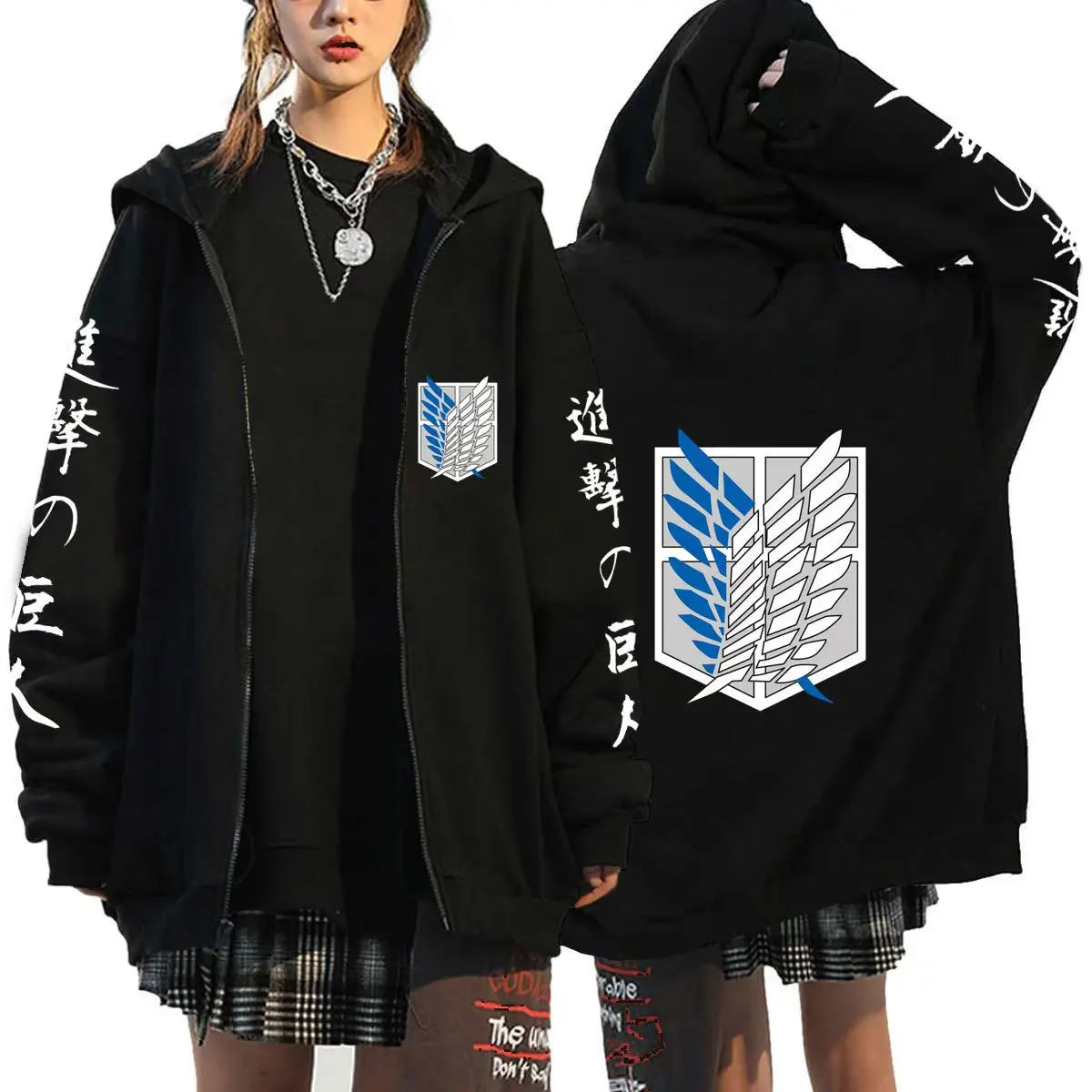 Attack on Titan Levi Zip Hoodie - Neon Districts