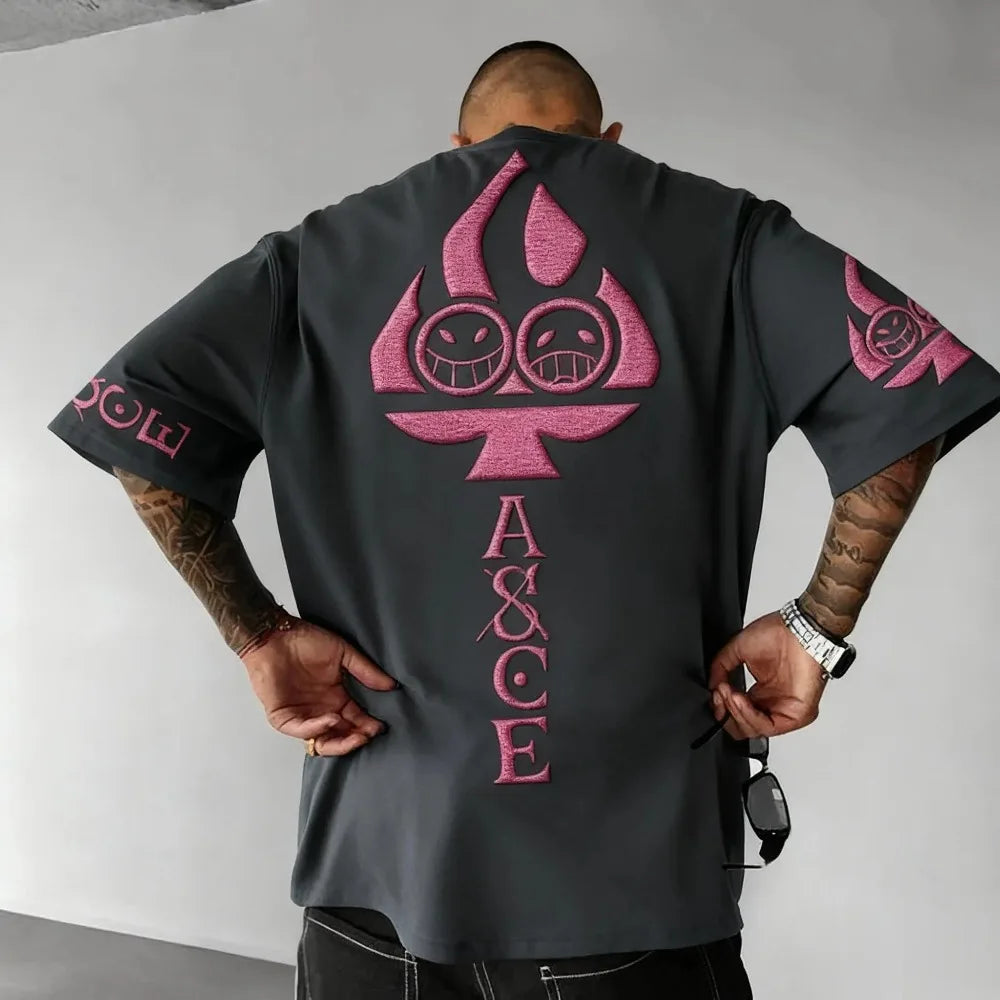 One Piece — Portgas D. Ace Parent & Child Harajuku Tee - Neon Districts