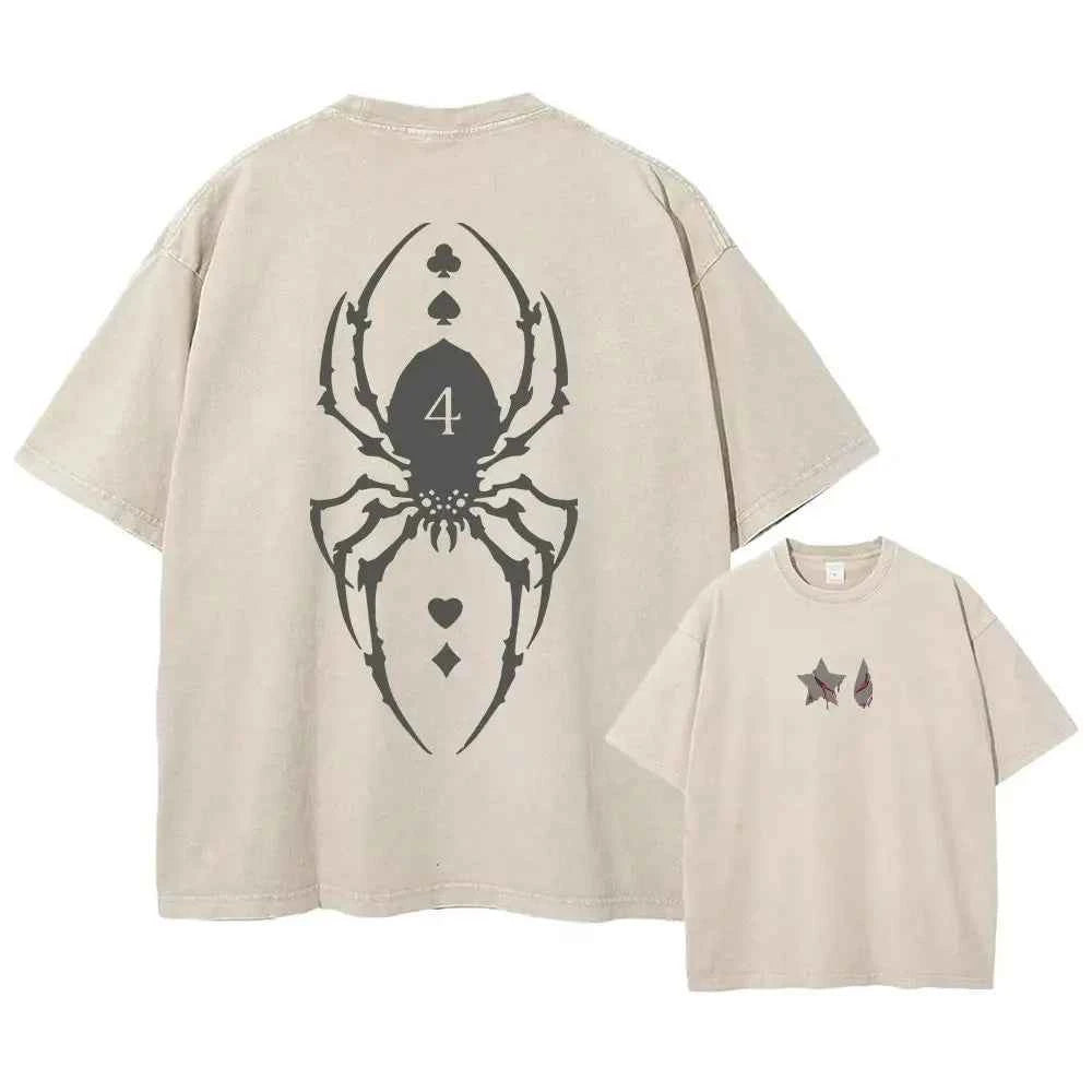 Japanese Anime Washed Tee – Hip-Hop Harajuku Oversized Top