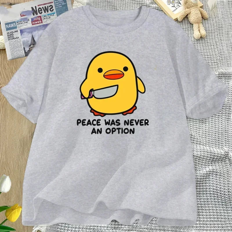 Peace Was Never an Option — Goose Women's Graphic Tee - Neon Districts