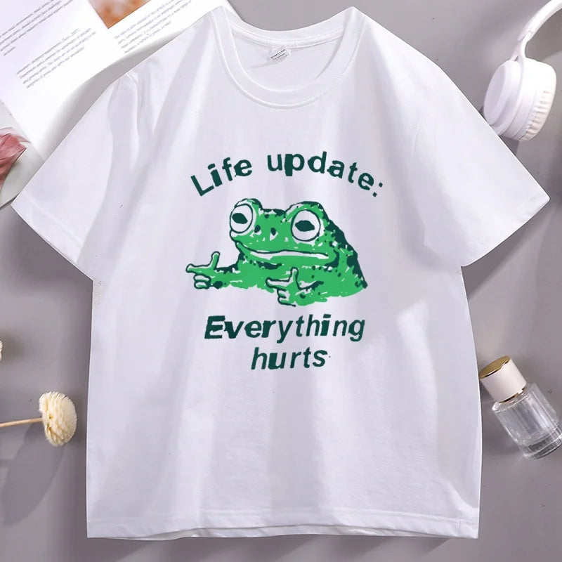 Life Update: Still a Frog — Meme Streetwear Graphic Tee - Neon Districts