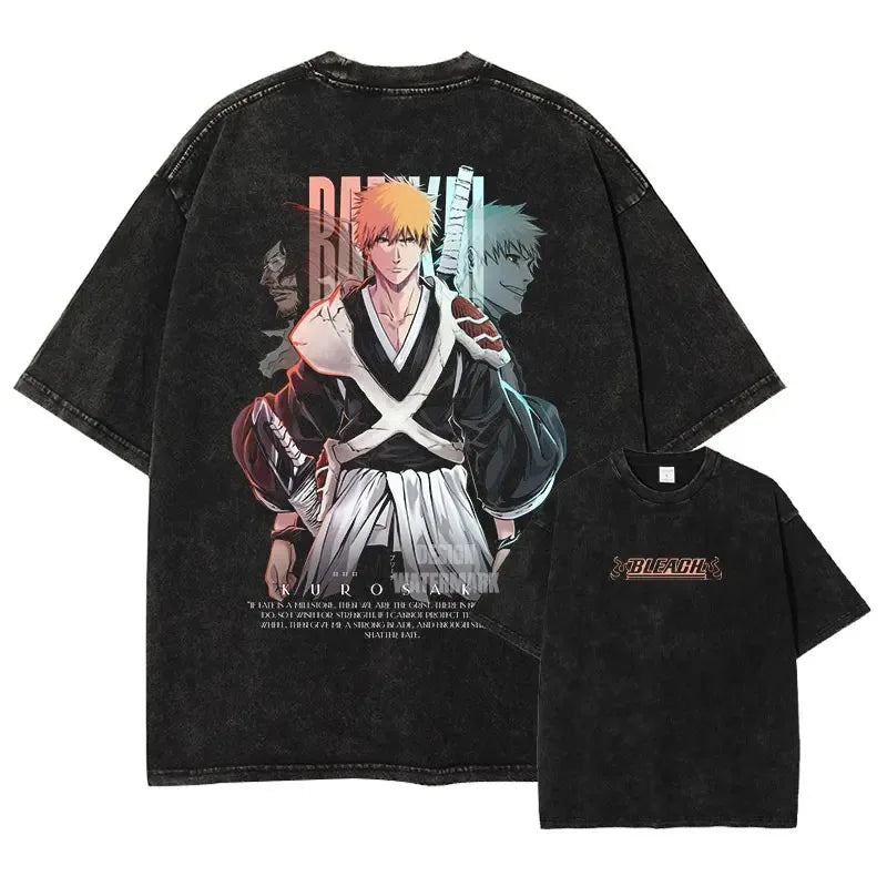 Bleach Aizen Sousuke Graphic Tee – Vintage Washed Oversized