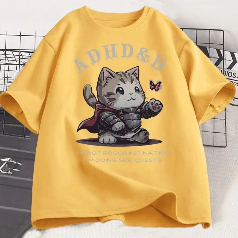 ADHD&D — I'm Not Procrastinating Cat Meme Y2K Graphic Tee - Neon Districts