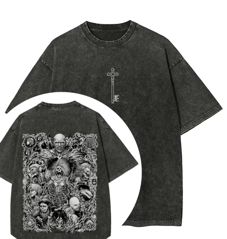 Attack on Titan Retro Cotton Tee – Anime Streetwear