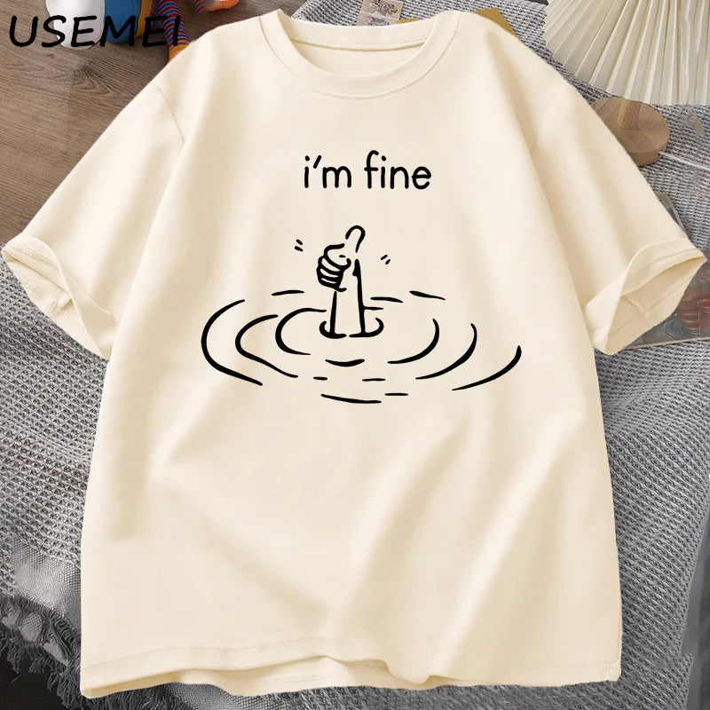 I'm Fine (Back Print) — Mental Health Humor Graphic Tee - Neon Districts