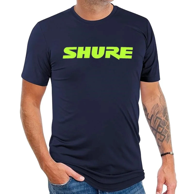 Shure — Vintage Microphone Brand Graphic Tee - Neon Districts