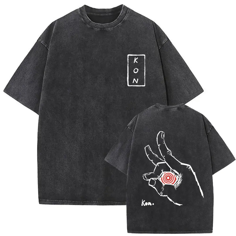 Chainsaw Man Denji & Pochita Vintage Tee – Washed Oversized Anime