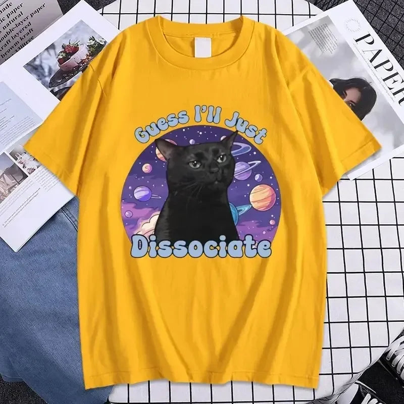Black Cat Meme — Vintage Women's Graphic Tee - Neon Districts