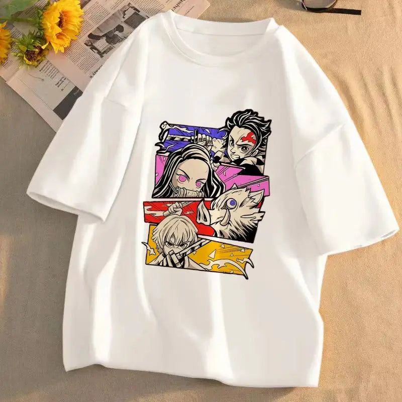Demon Slayer Parent Child Tee - Stylish Anime Print for Families - Neon Districts