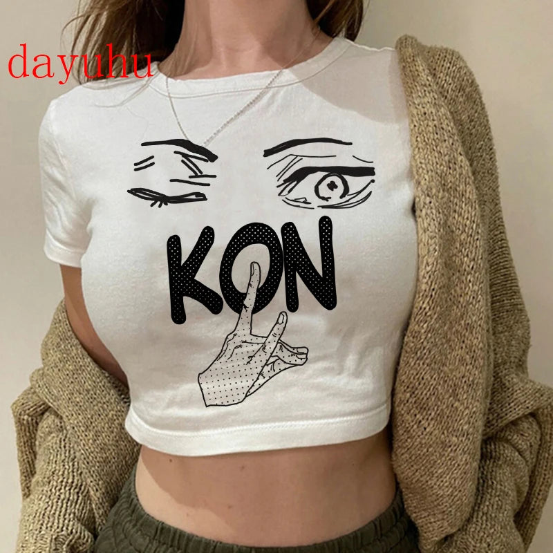 Jujutsu Kaisen Hip-Hop Crop Top – Y2K Gojo & Itadori Tee
