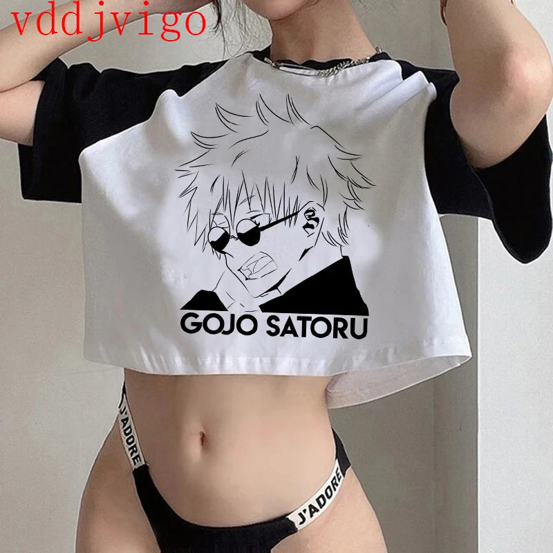 Jujutsu Kaisen Gothic Crop Top – Gojo Satoru Cropped Tee