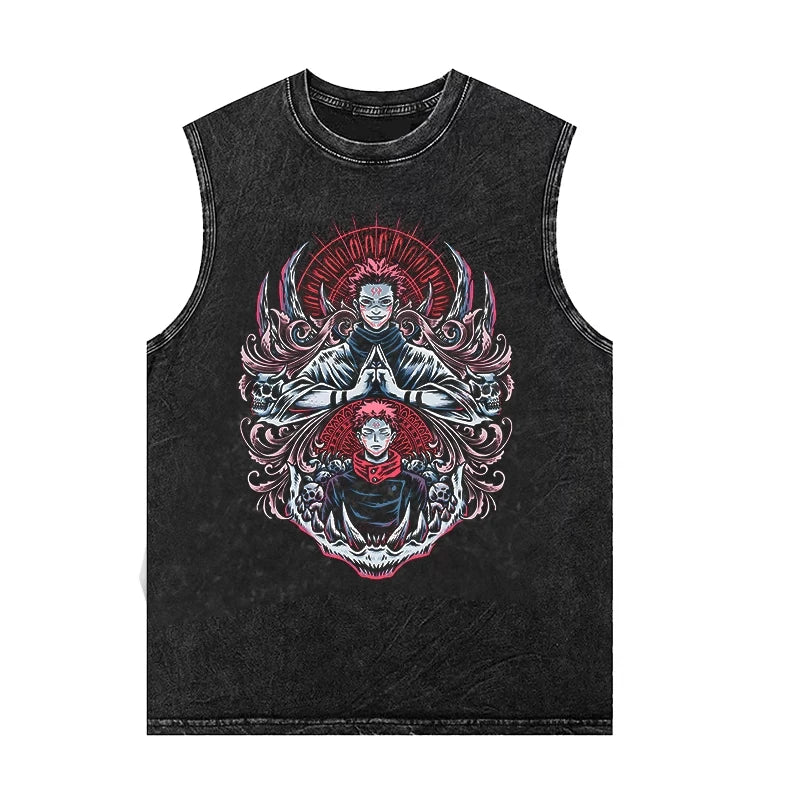 Jujutsu Kaisen — Gojo Satoru Washed Gym Tank Top - Neon Districts