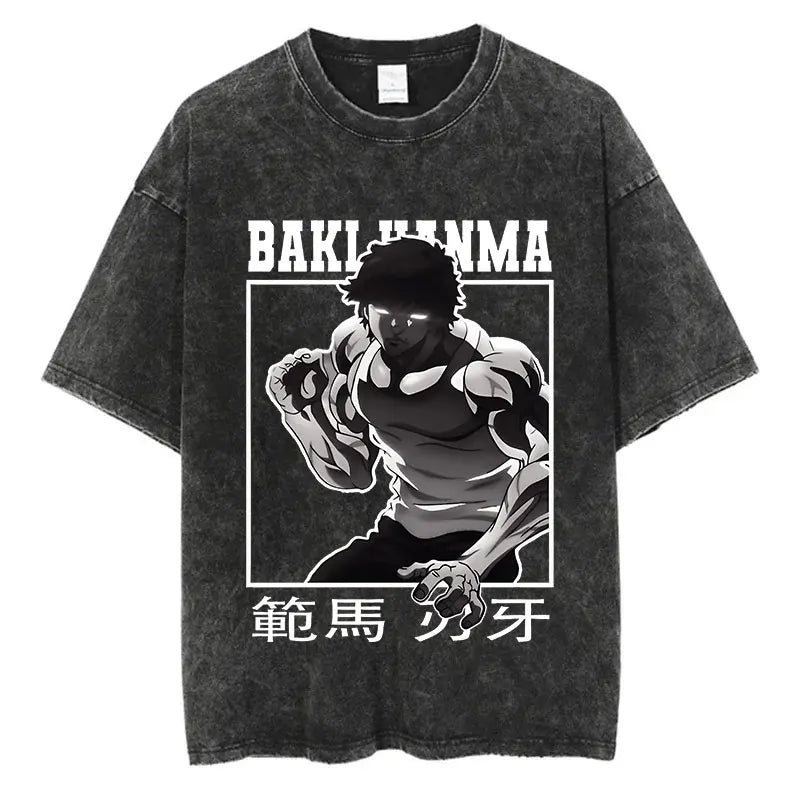 Baki Hanma Harajuku Vintage Washed Tee