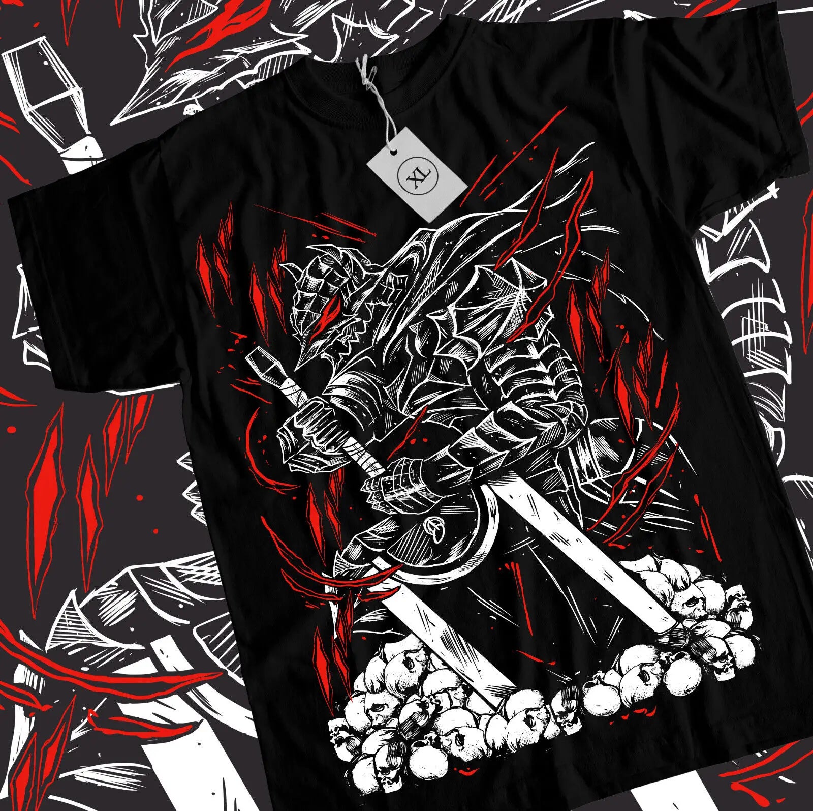 Berserk Guts Manga Strip Tee – Berserker Armour Black Shirt