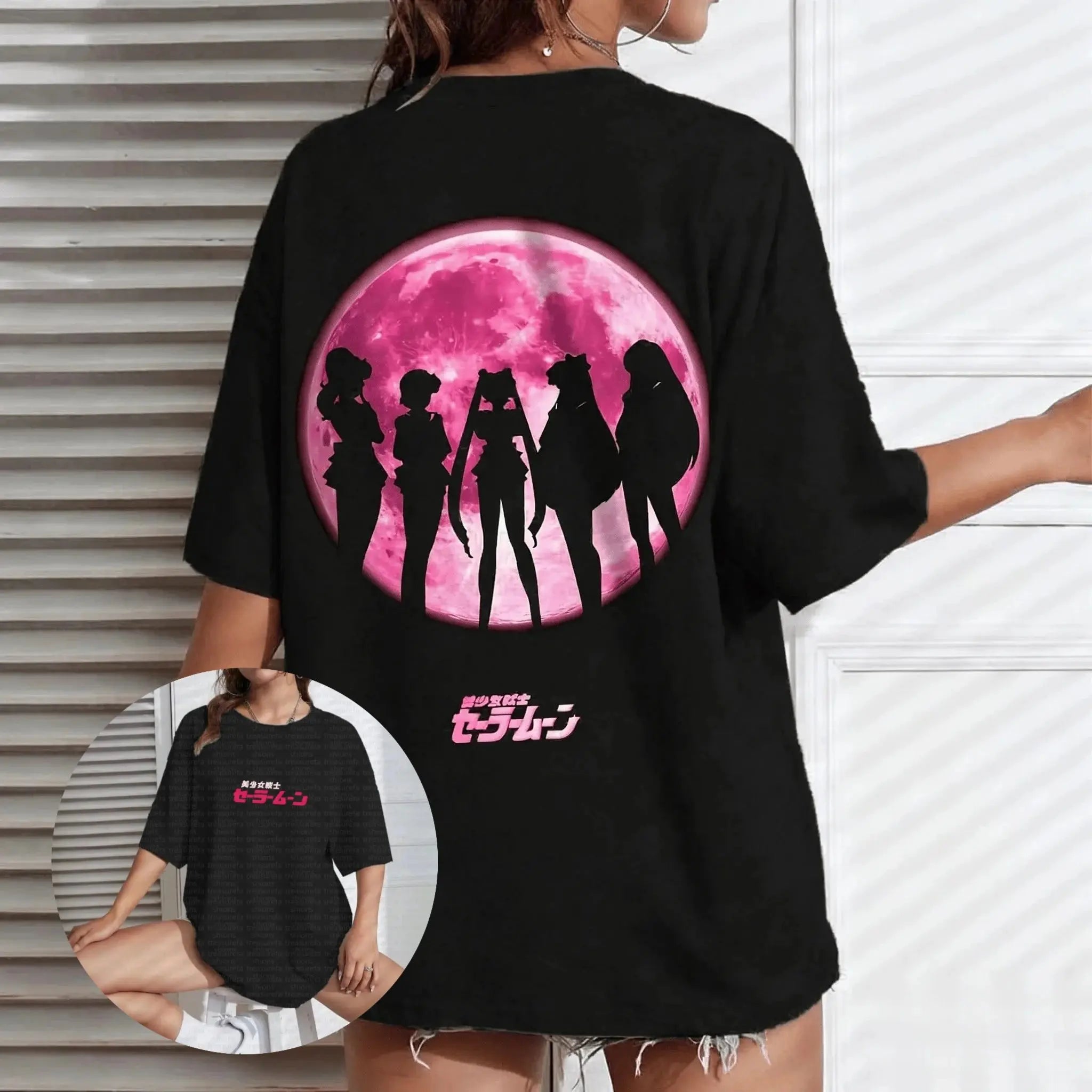 Sailor Moon — Oversize Y2K Streetwear Graphic Tee - Neon Districts
