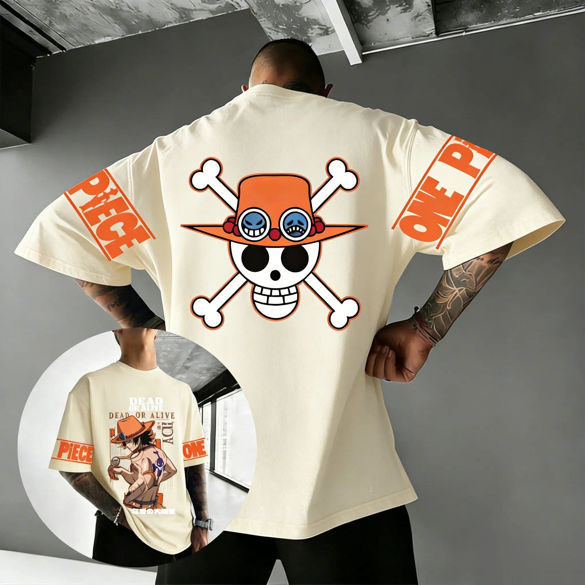 One Piece — Portgas D. Ace Streetwear Graphic Tee - Neon Districts