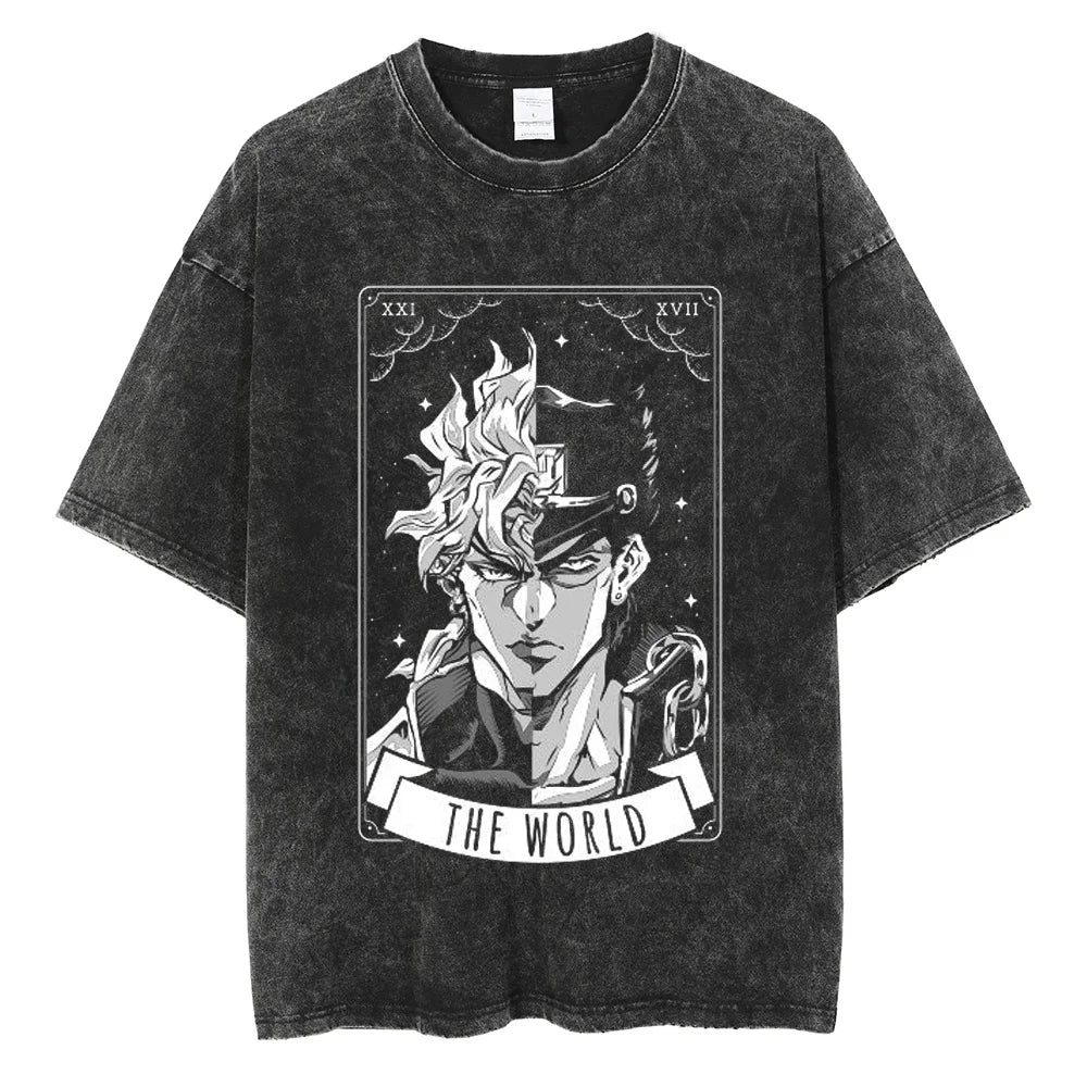 Gyro Zeppeli — JoJo Vintage Washed Oversized Anime Streetwear Tee - Neon Districts