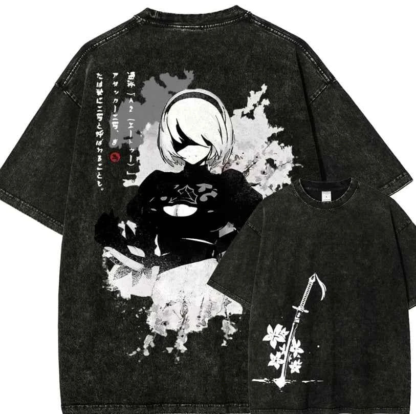 NieR: Automata 2B YoRHa Washed Oversized Tee