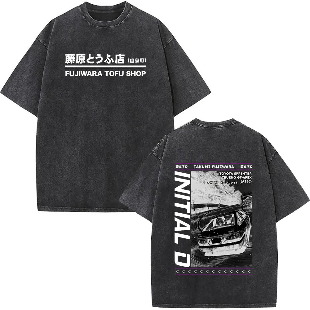 Initial D — AE86 Drift Washed Oversized Tee