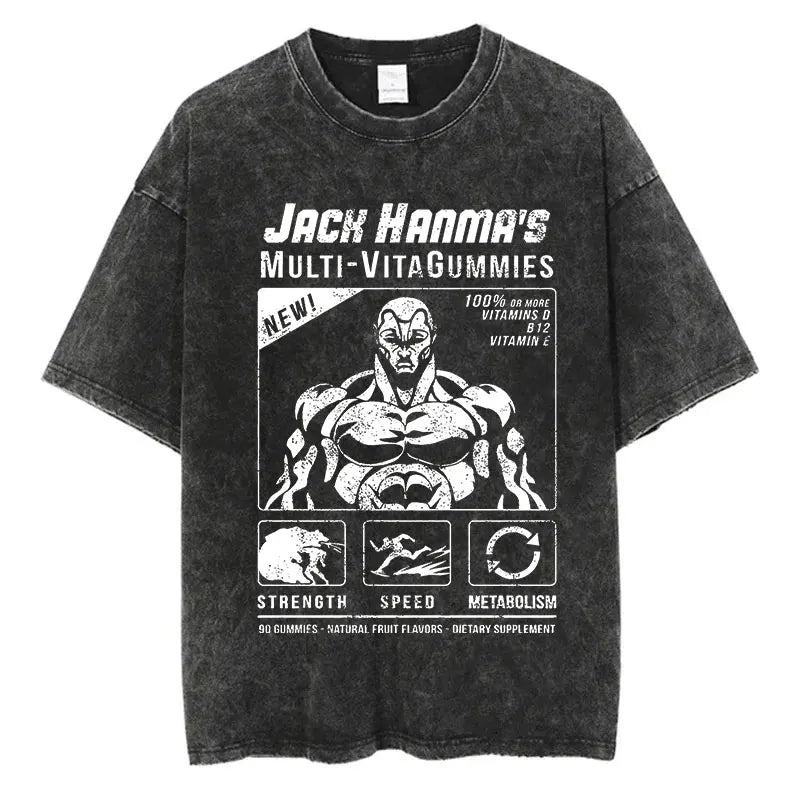 Baki Hanma Harajuku Vintage Washed Tee