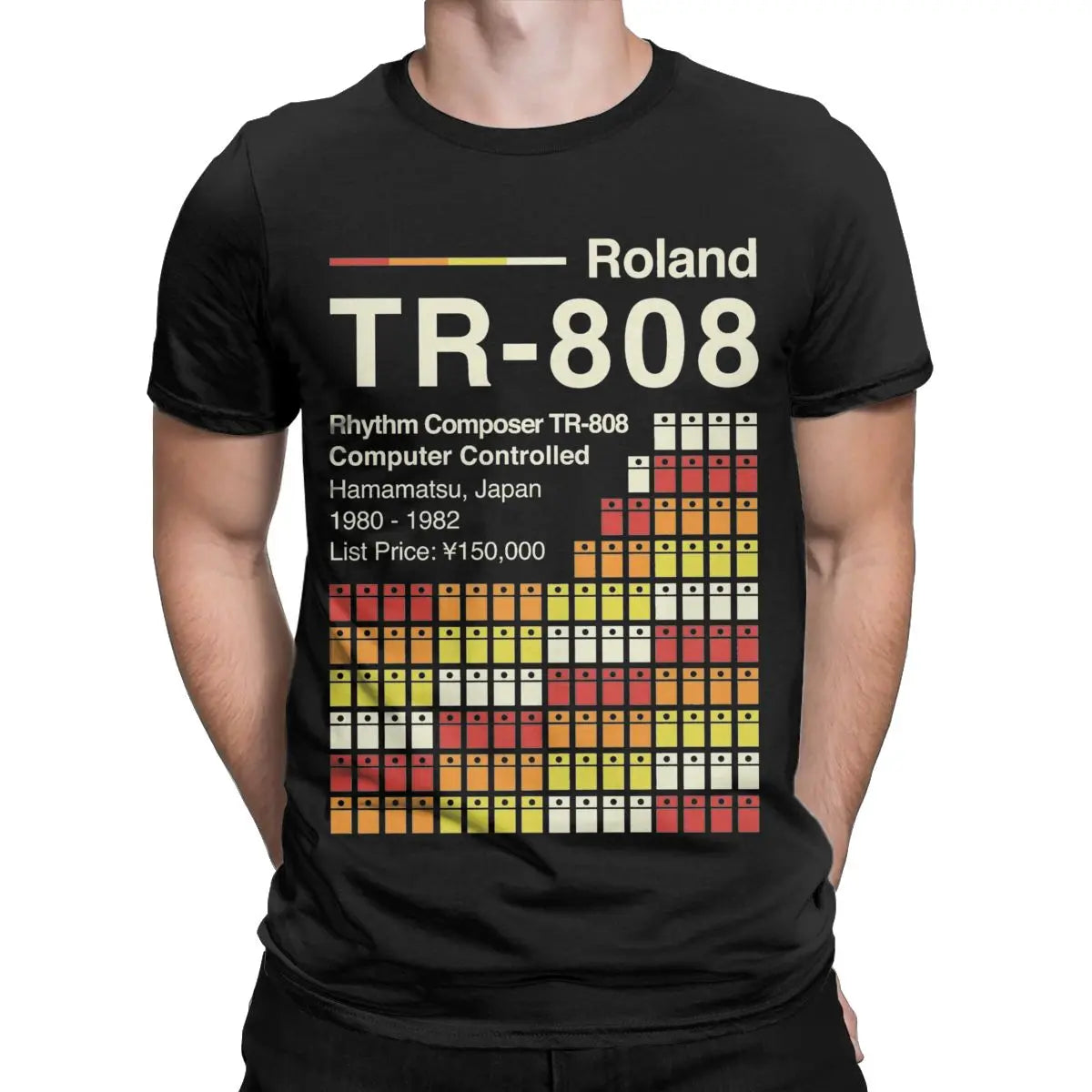 Roland TR-808 — Horizontal Drum Machine Vintage Tee - Neon Districts