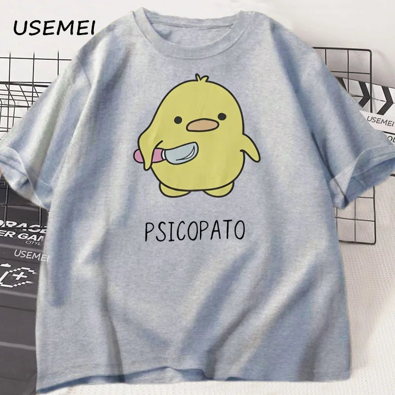 Psicopato — Cute Duck with Knife Streetwear Graphic Tee - Neon Districts