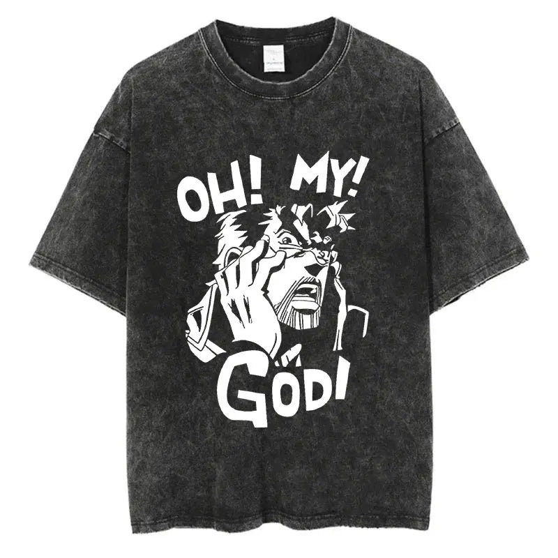 JoJo's Bizarre Adventure — Vintage Washed Hip Hop Streetwear Tee - Neon Districts