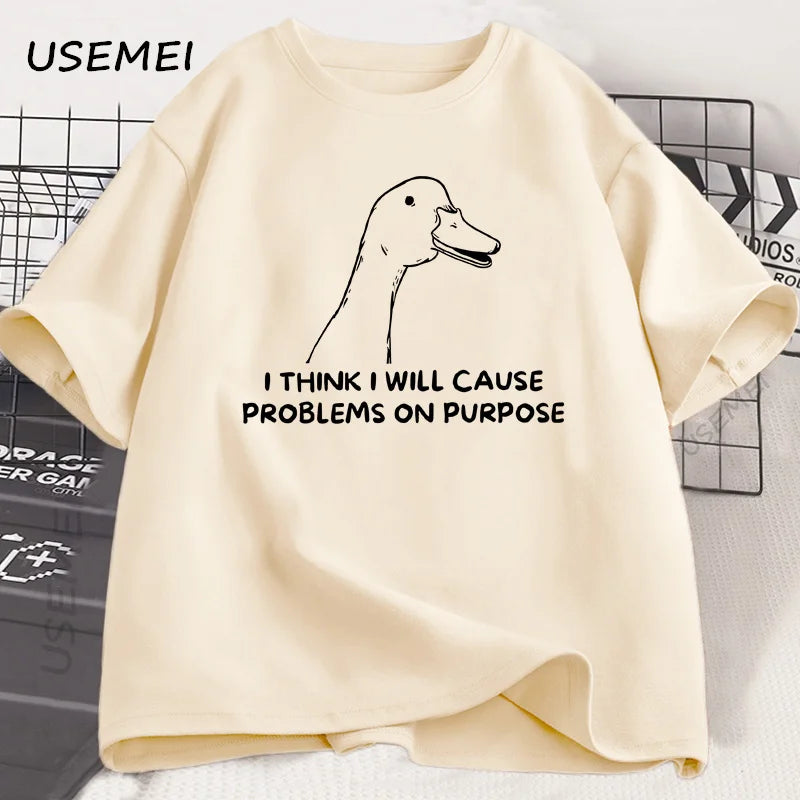 I Think I Will Cause Problems on Purpose — Silly Goose Graphic Tee - Neon Districts