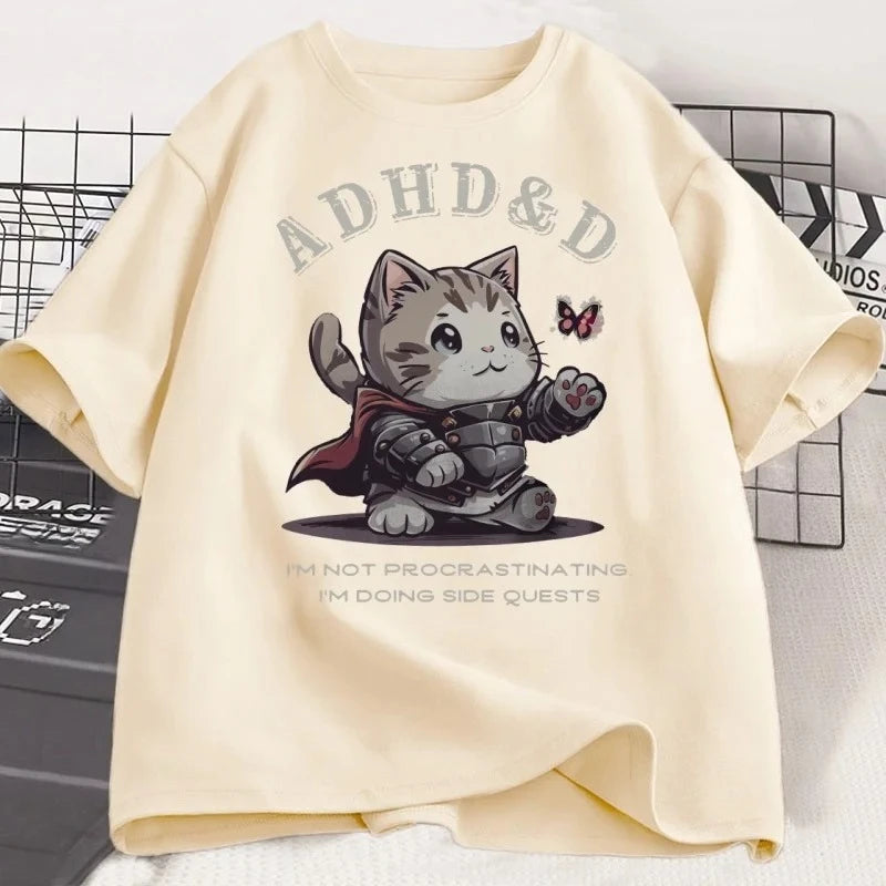 ADHD&D — I'm Not Procrastinating Cat Meme Y2K Graphic Tee - Neon Districts